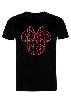 Disney Classic Mickey Minnie Hearts Fill - T-Shirt Print - Black
