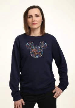 Disney Classic Mickey Floral Ears - Sweater - Navy Blue