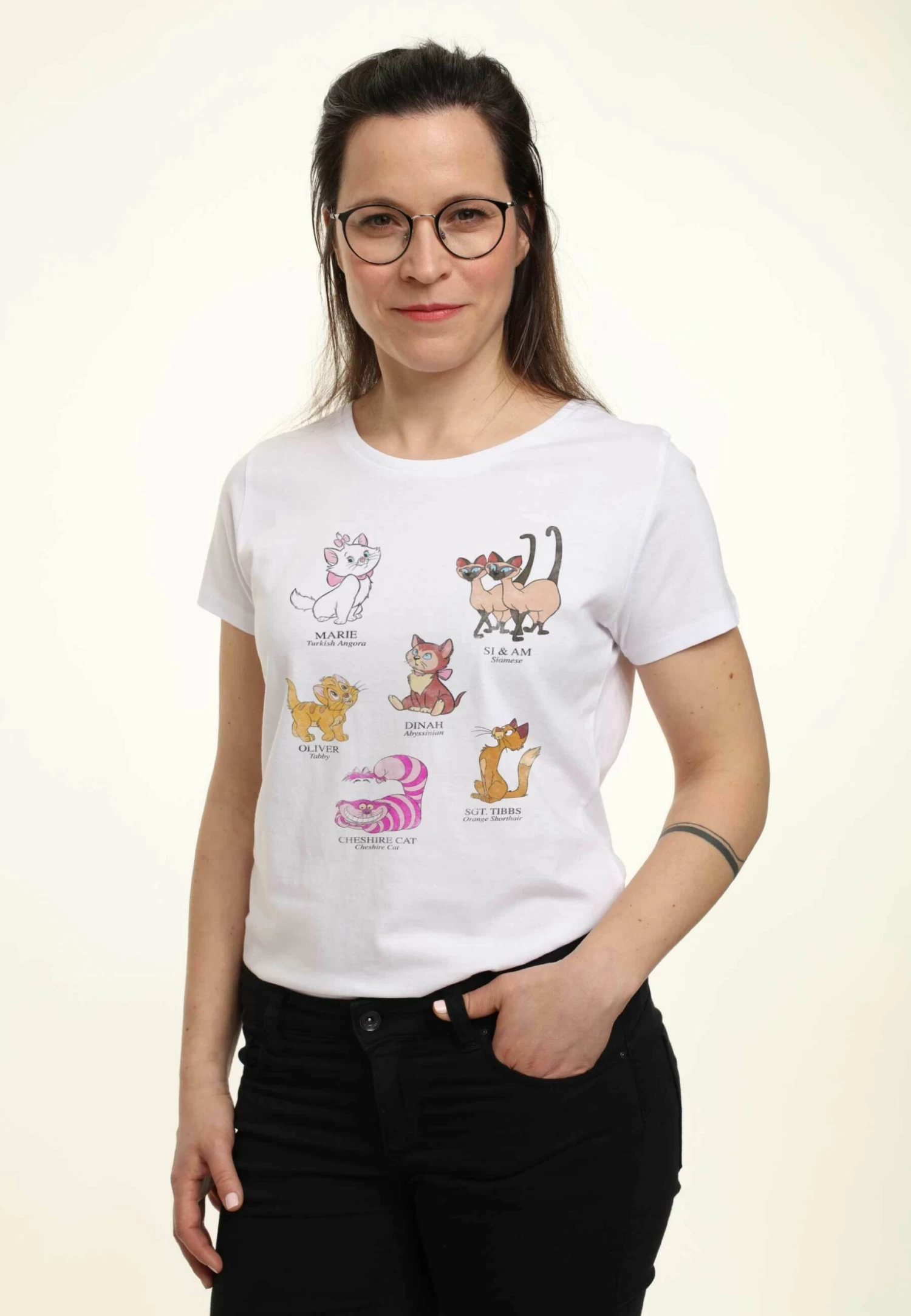 Disney Mickey And Friends Cat Breeds - T-Shirt Print - White - Afbeelding 4