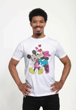 Disney Mickey Mouse Mickey Minnie Love Unisex - T-Shirt Print - White