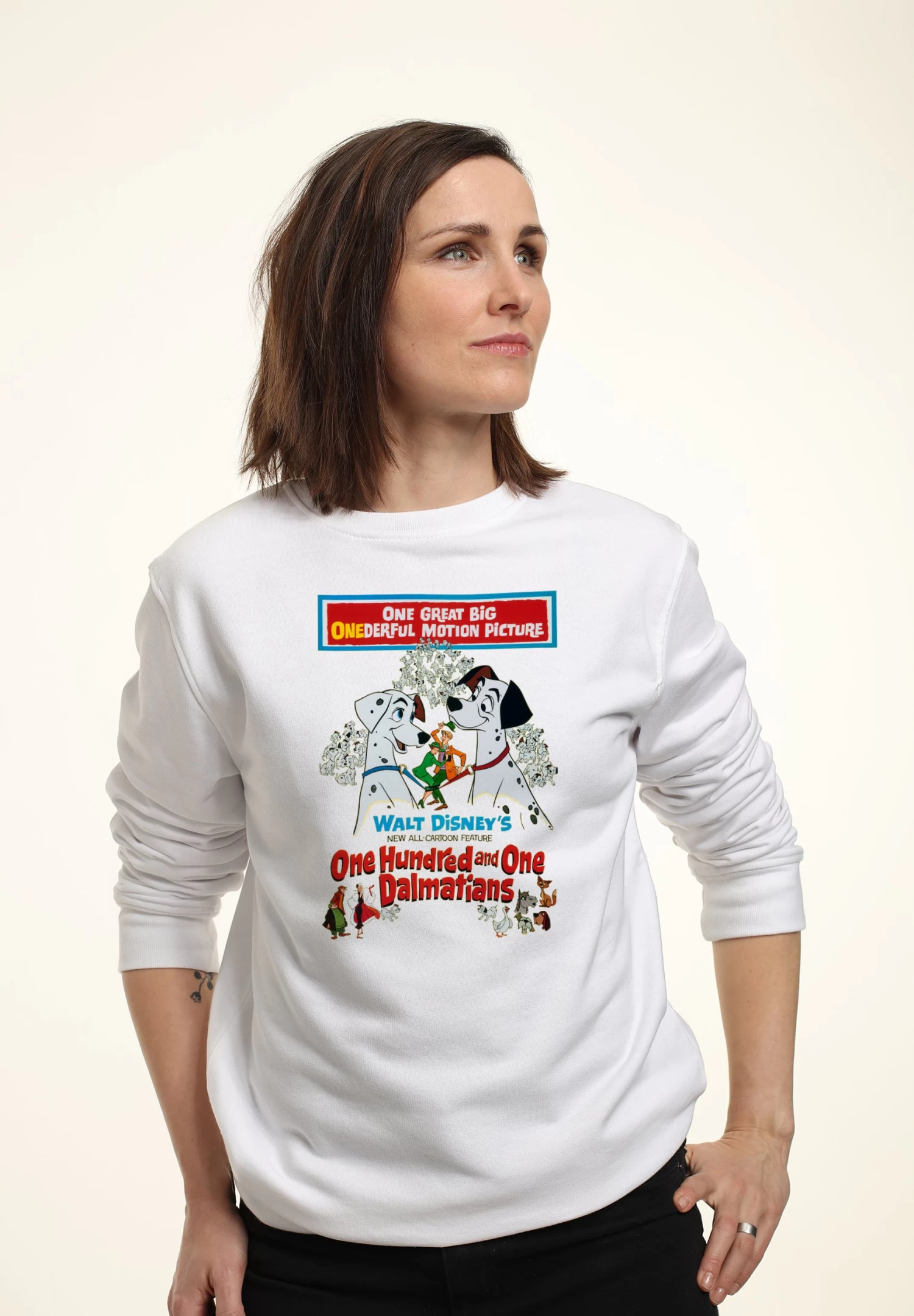 Disney 101 Dalmatians Vintage Poster - Sweater - White