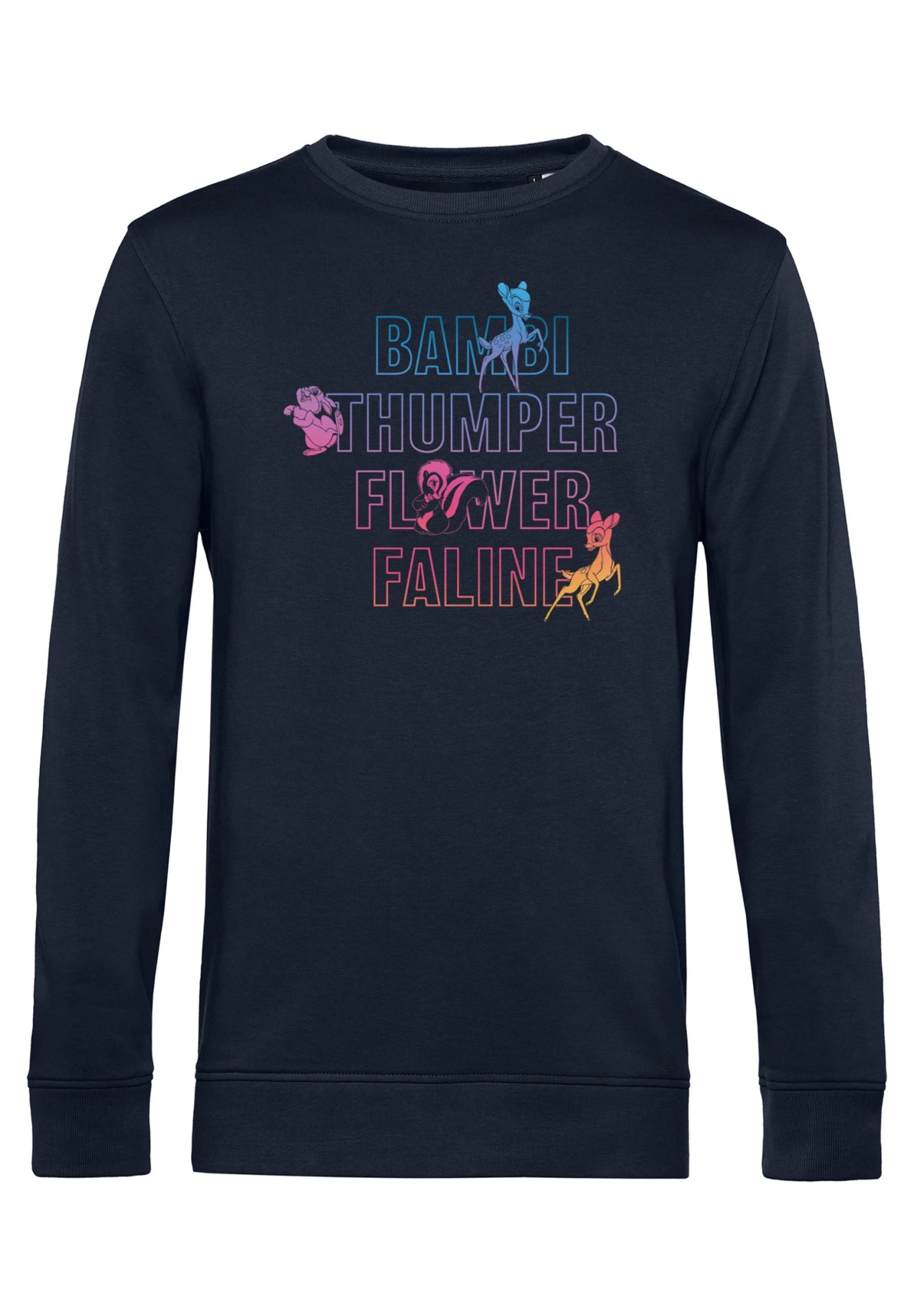 Disney Bambi Characters Names Stacked - Sweater - Navy Blue - Afbeelding 4