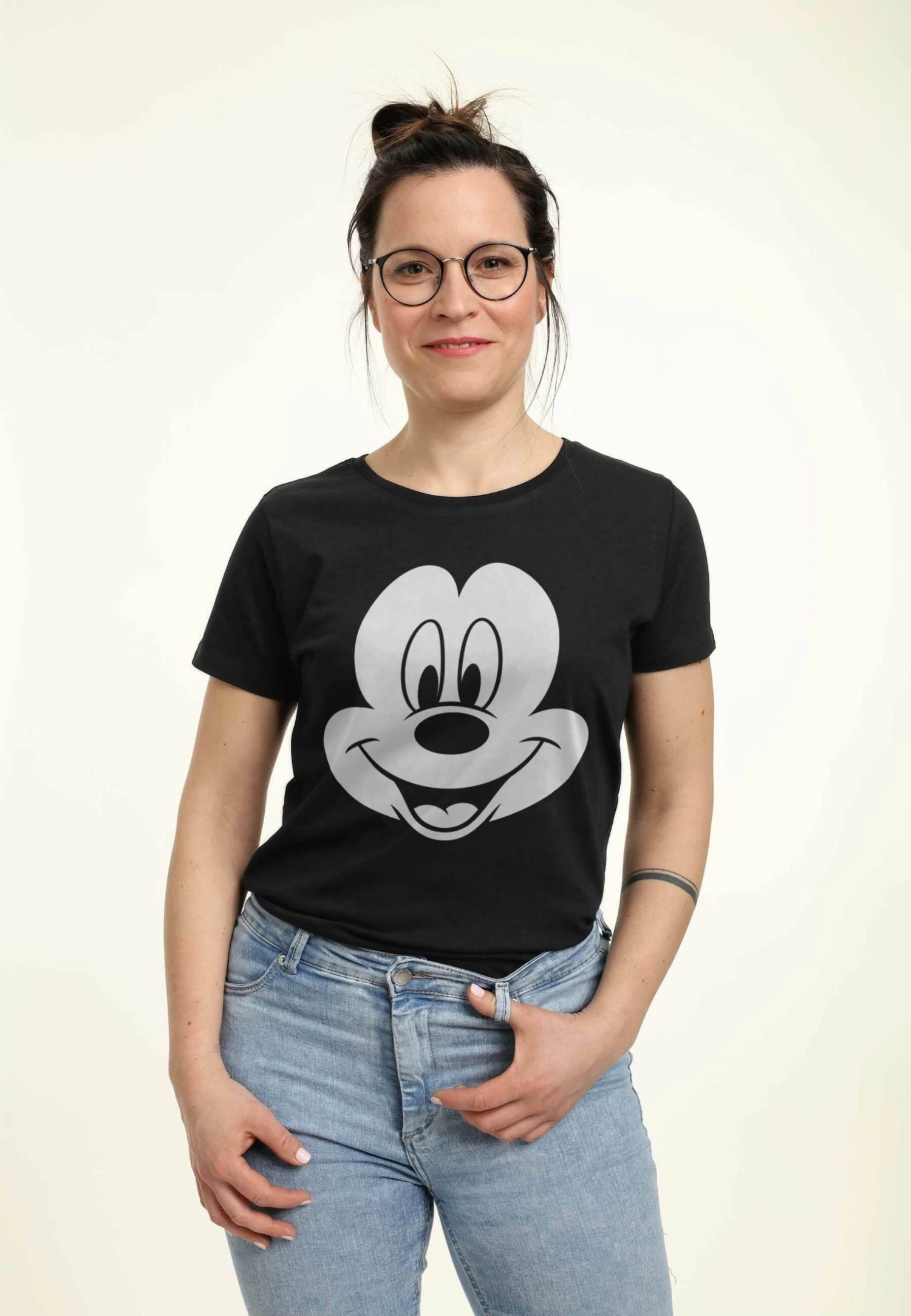 Disney Classic Mickey Big Face Mickey - T-Shirt Print - Black - Afbeelding 4