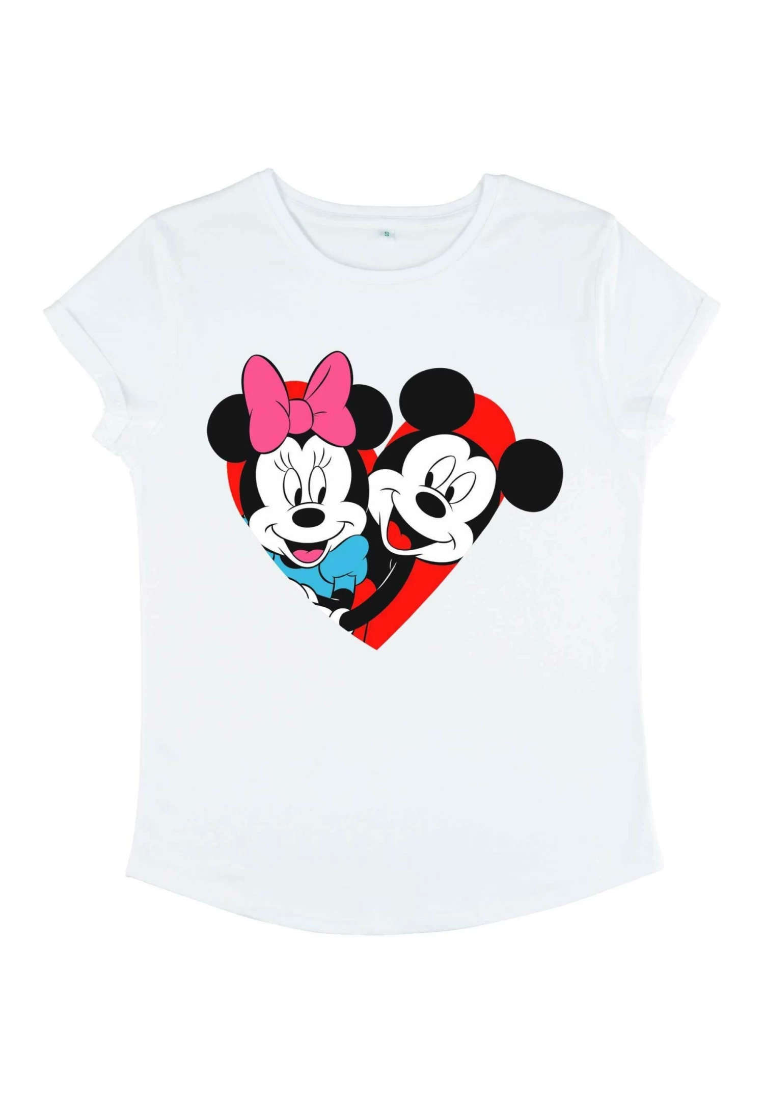 Disney Mickey Mouse Mickey Minnie Heart - T-Shirt Print - White - Afbeelding 5