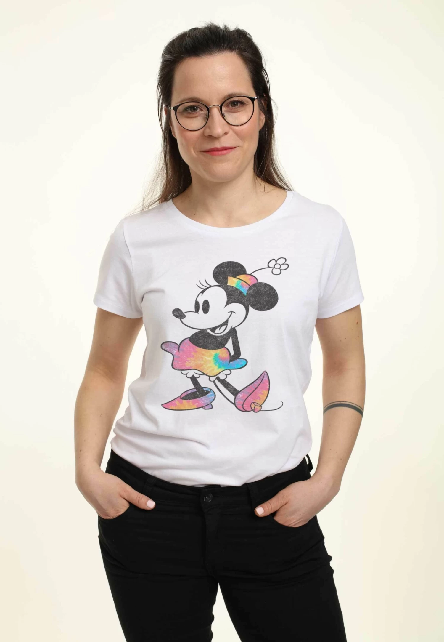 Disney Mickey Classic Dye Minnie - T-Shirt Print - White