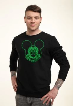 Disney Classic Mickey Micky Shamrocks - Sweater - Black