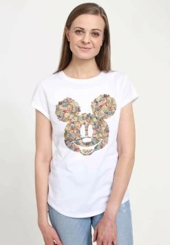 Disney Mickey Classic Floral Mickey - T-Shirt Print - White