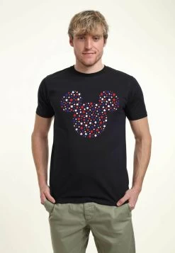 Mickey Mouse & FriendsMickey Mouse Stars And Ears Disney Classic Unisex - T-Shirt Print - Navy Blue