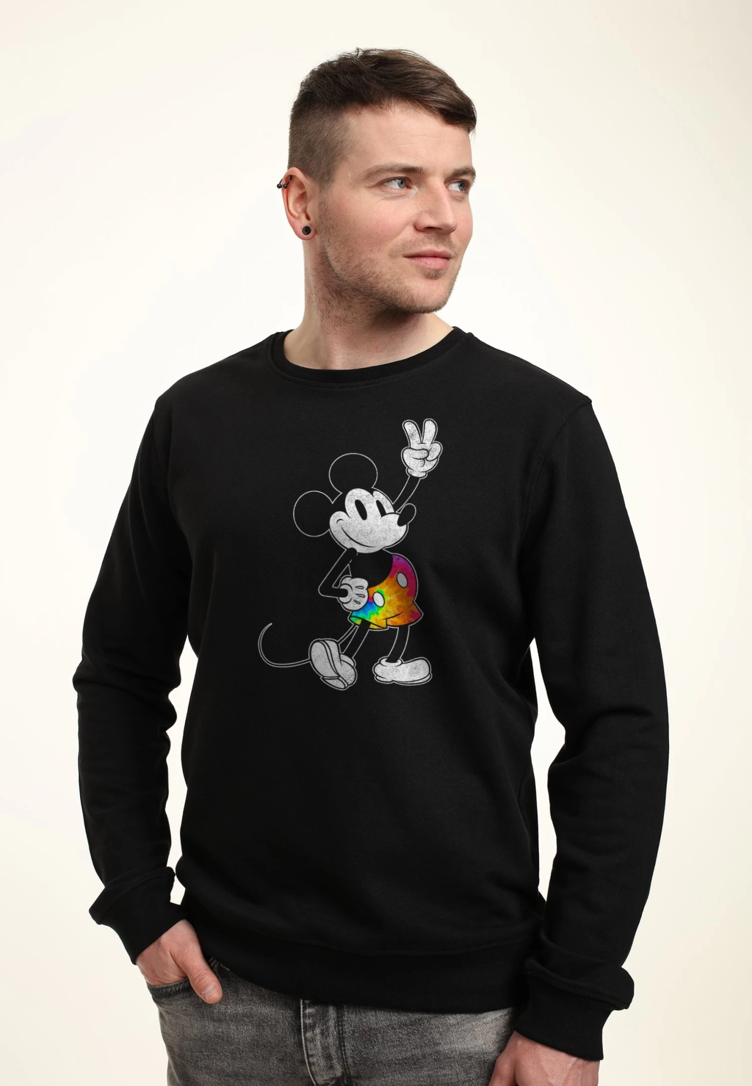 Disney Mickey Classic Tie Dye Mickey Stroked - Sweater - Black