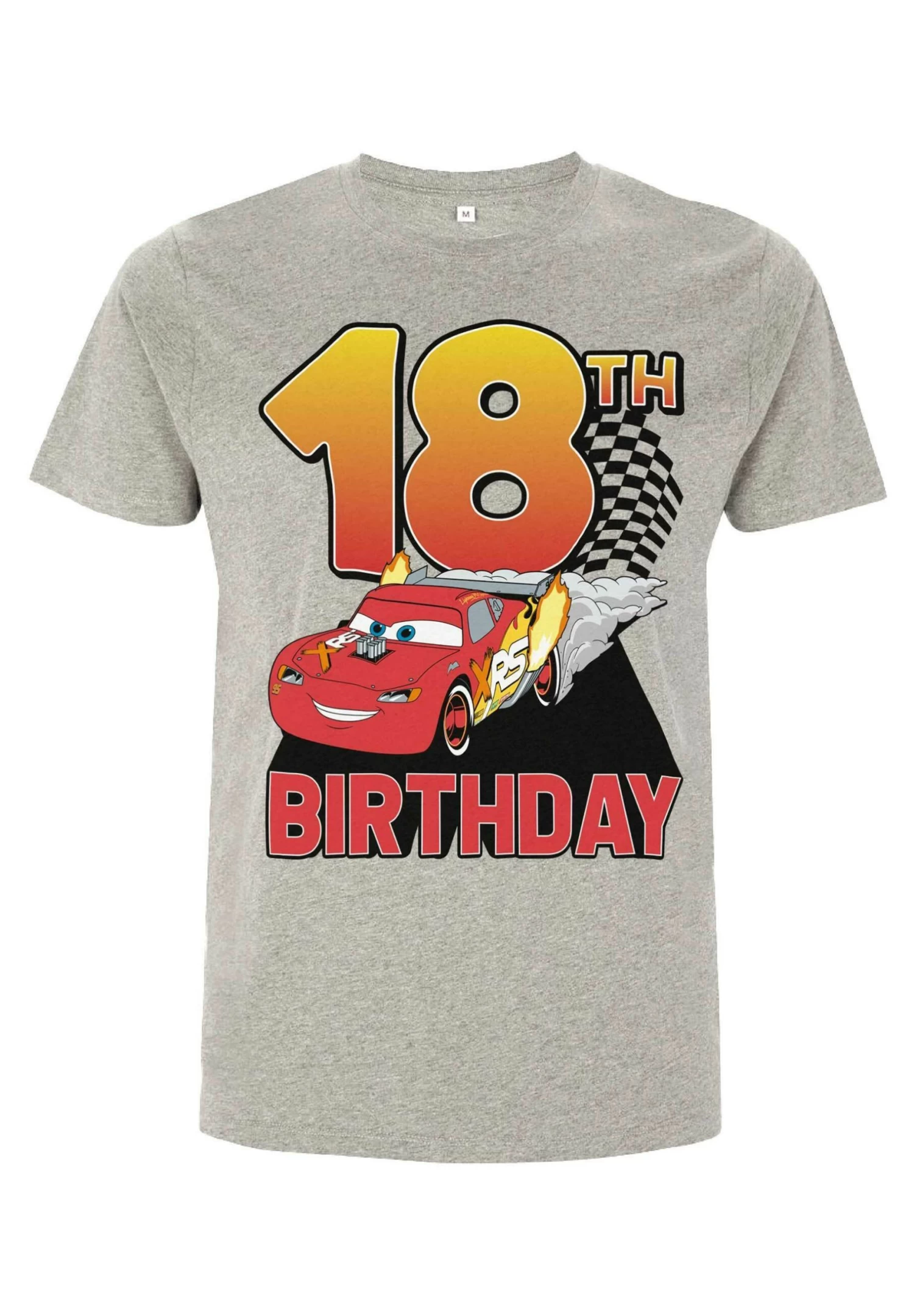 Disney Cars 2 Lightning Birthday 18 - T-Shirt Print - Melange Grey