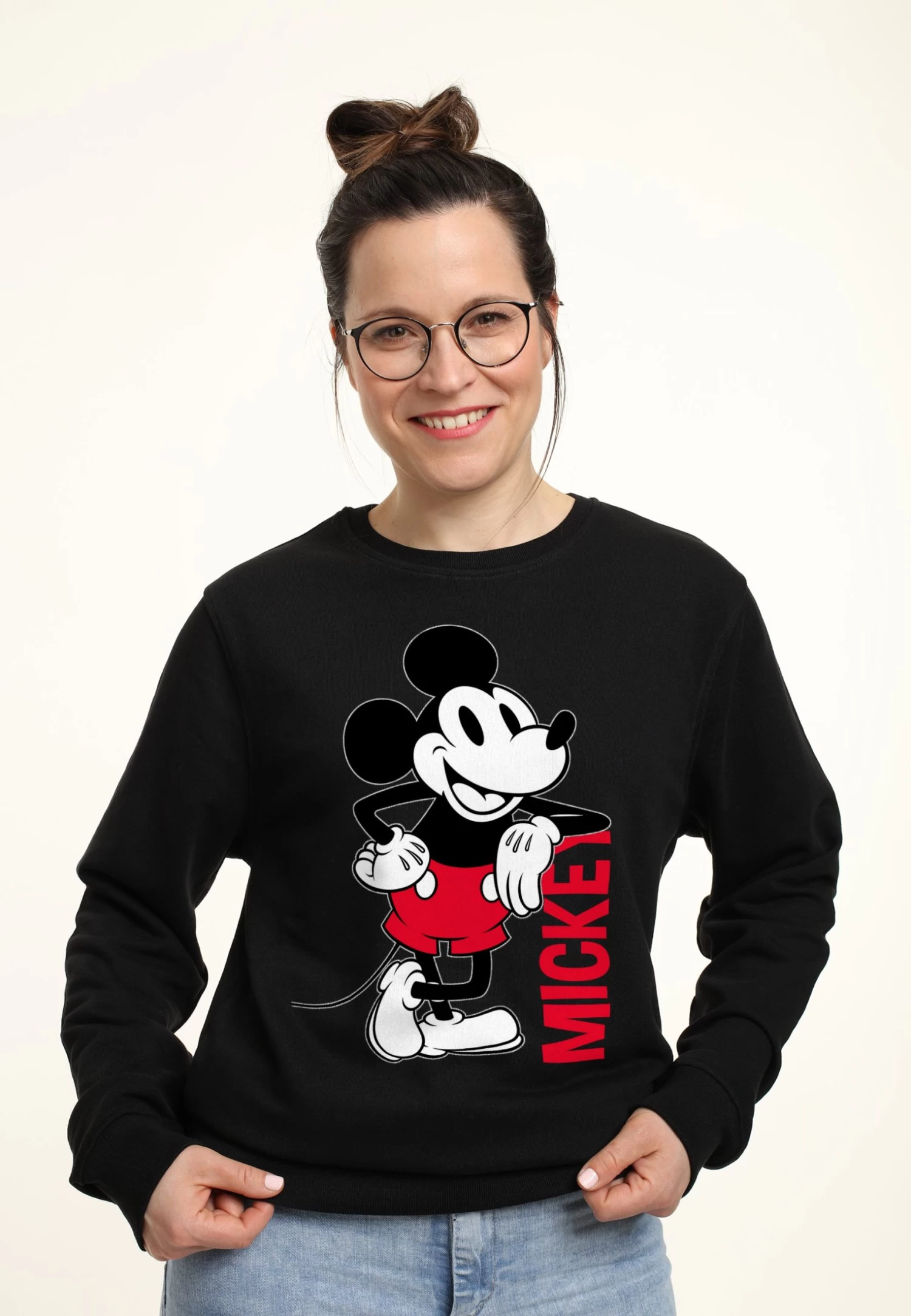 Disney Mickey Mickey Leaning - Sweater - Black
