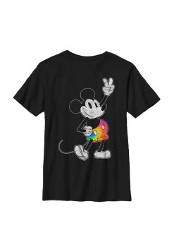 Disney Mickey Classic Tie Dye Mickey Stroked - T-Shirt Print - Black