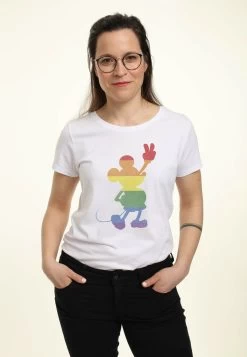 Disney Mickey Classic Love Is Love Pride Mickey - T-Shirt Print - White