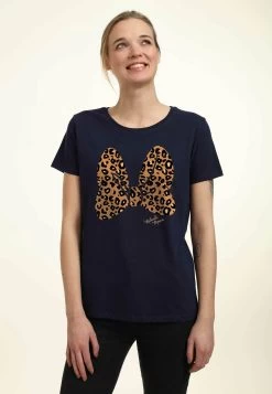Disney Mickey Classic Animal Print Bow - T-Shirt Print - Navy Blue