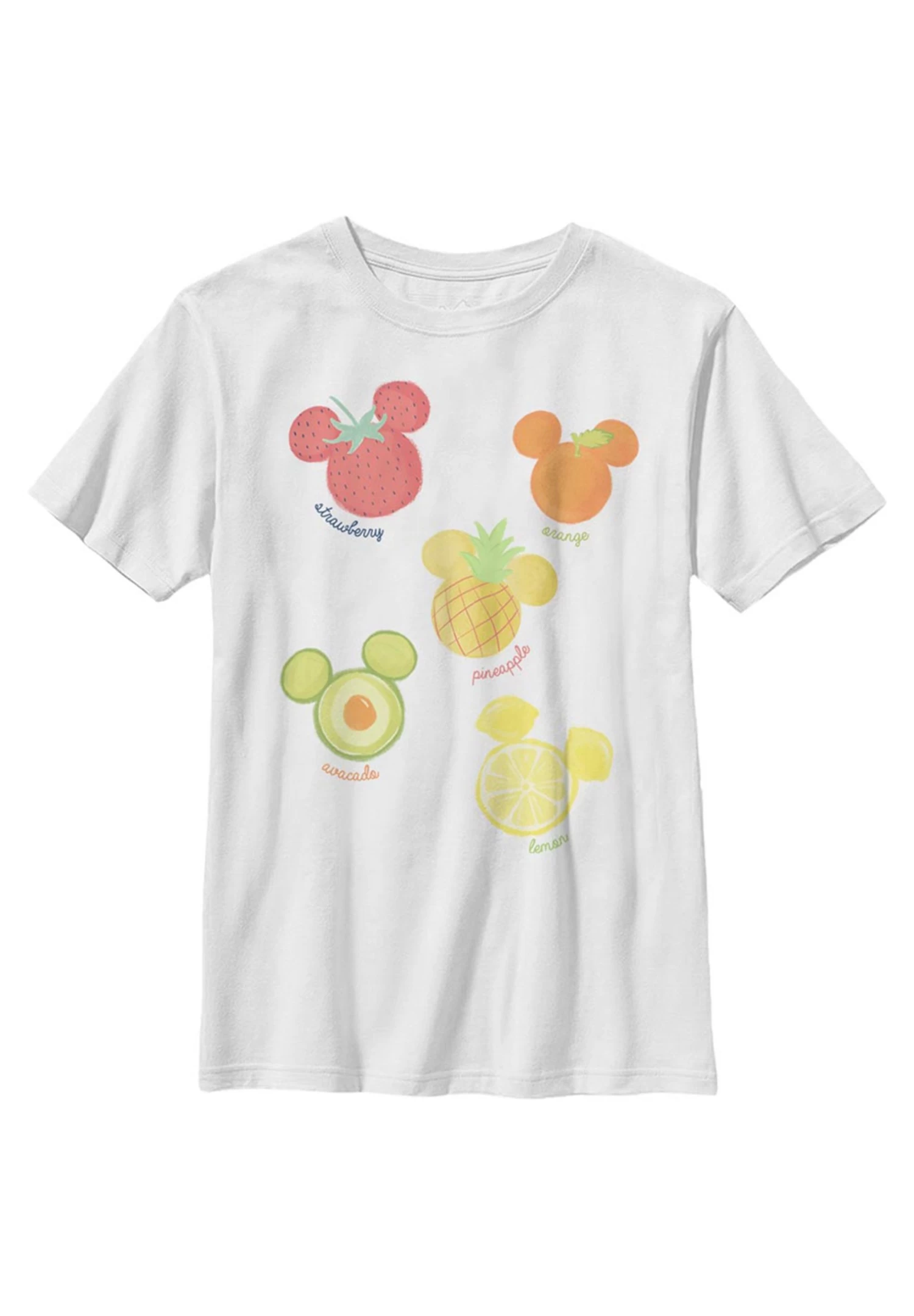 Disney Mickey Classic Assorted Fruit - T-Shirt Print - White