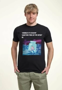 Disney Alice In Wonderland Anxiety Meme - T-Shirt Print - Navy Blue