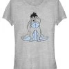 Disney Winnie The Pooh Basic Sketch Eeyore - T-Shirt Print - Heather Grey