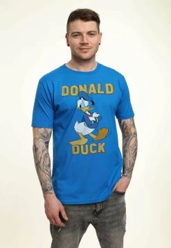 Disney Classic Mickey Donald Duck- T-Shirt Print - Bright Blue