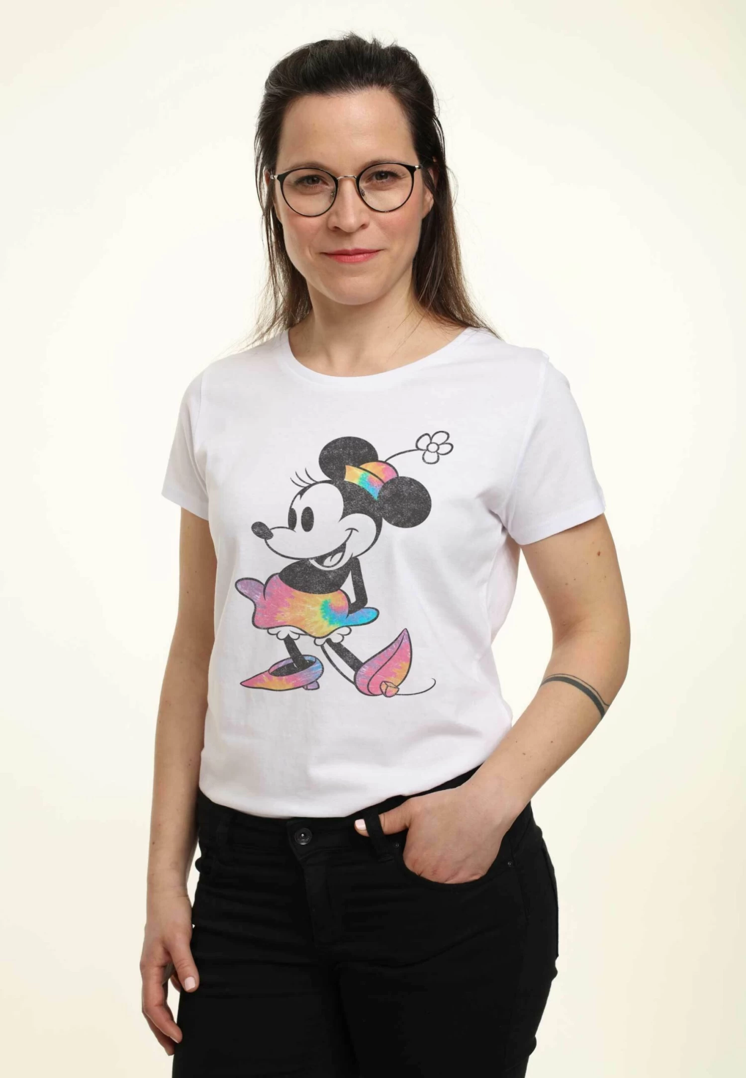 Disney Mickey Classic Dye Minnie - T-Shirt Print - White - Afbeelding 4