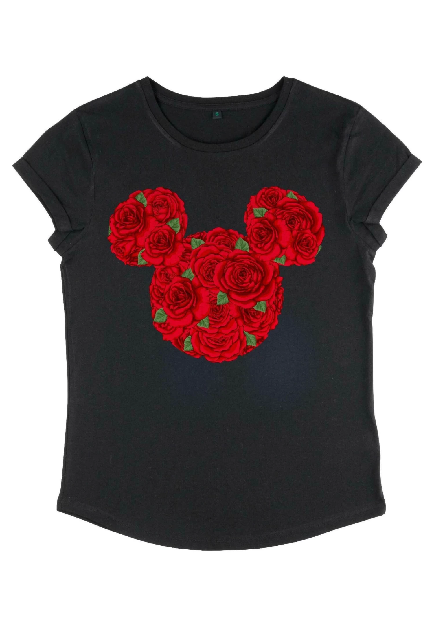 Disney Mickey Classic Mickey Mouse Roses - T-Shirt Print - Black - Afbeelding 5