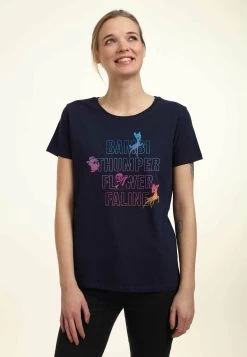 Disney Bambi Bamb Stacked - T-Shirt Print - Navy Blue
