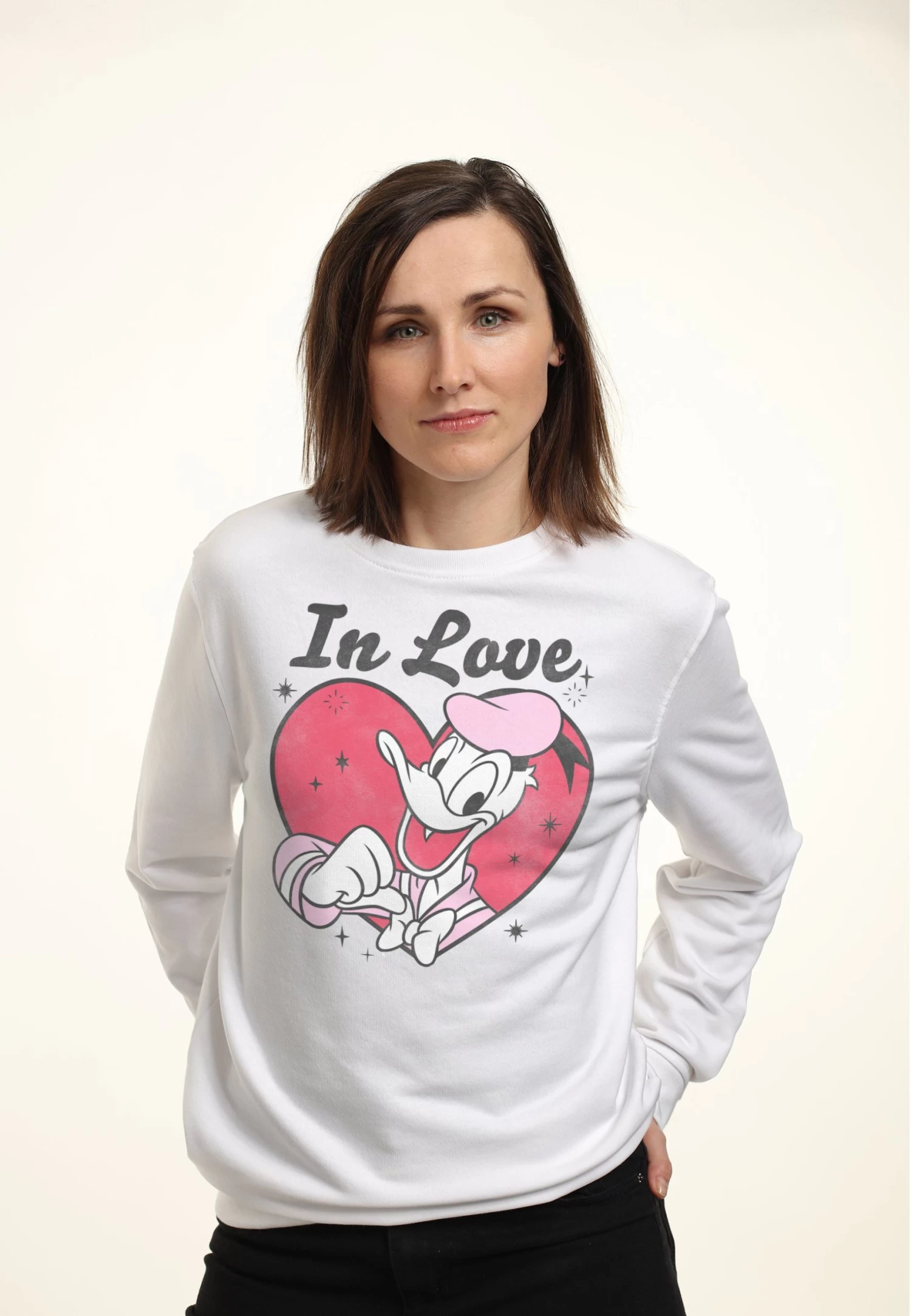 Disney Mickey Classic In Love Donald - Sweater - White