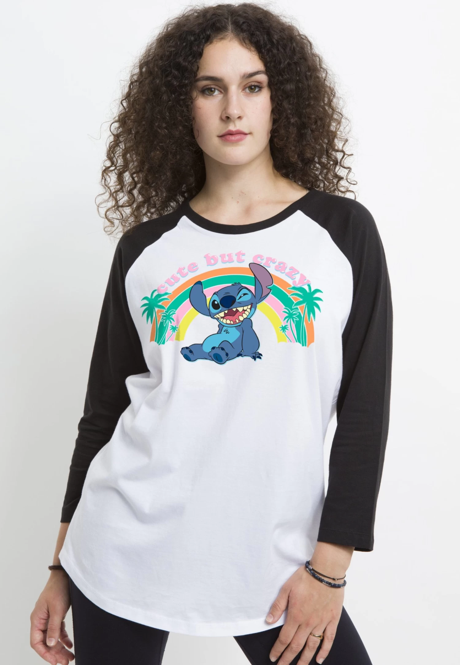 Disney Lilo & Stitch Kawaii Stitch - Longsleeve - White Black