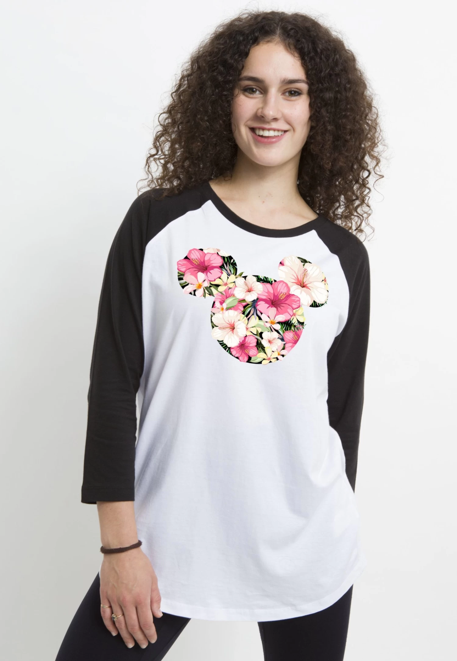 Disney Classic Mickey Tropical Mouse - Longsleeve - White Black - Afbeelding 3