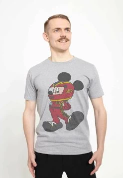 Disney Classic Mickey Mickey Racecar Driver Unisex - T-Shirt Print - Melange Grey