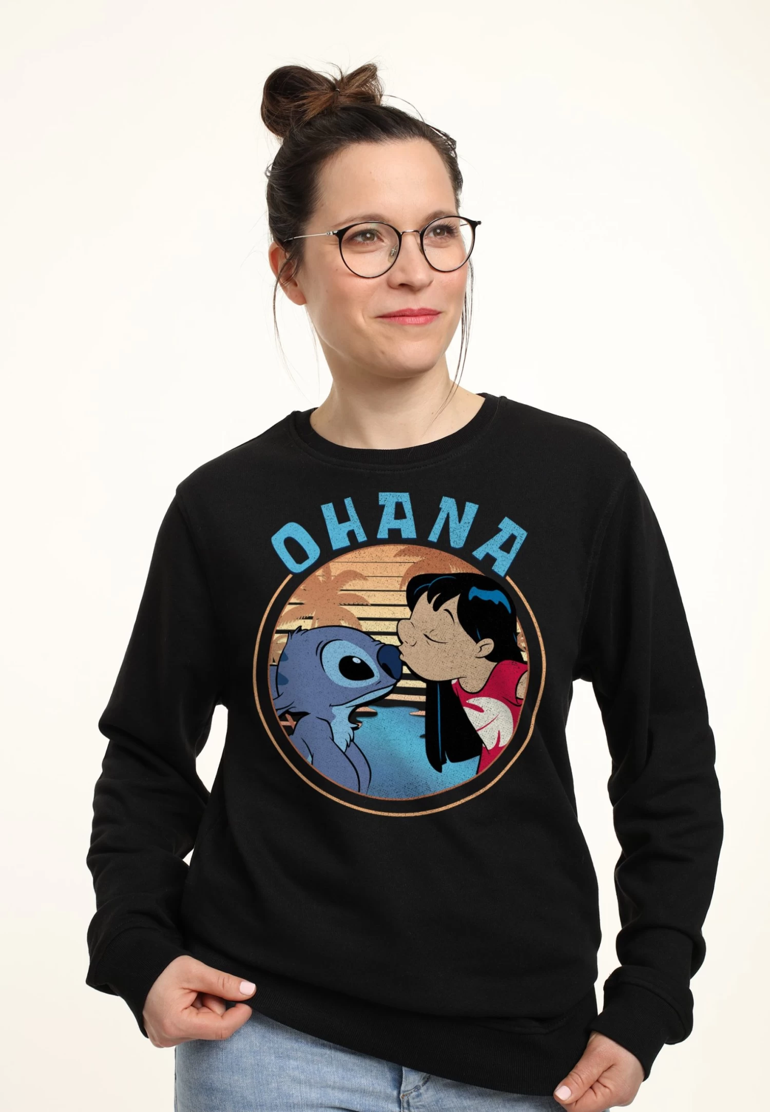 Disney LiloStitch Lilo And Stitch Ohana - Sweater - Black - Afbeelding 3