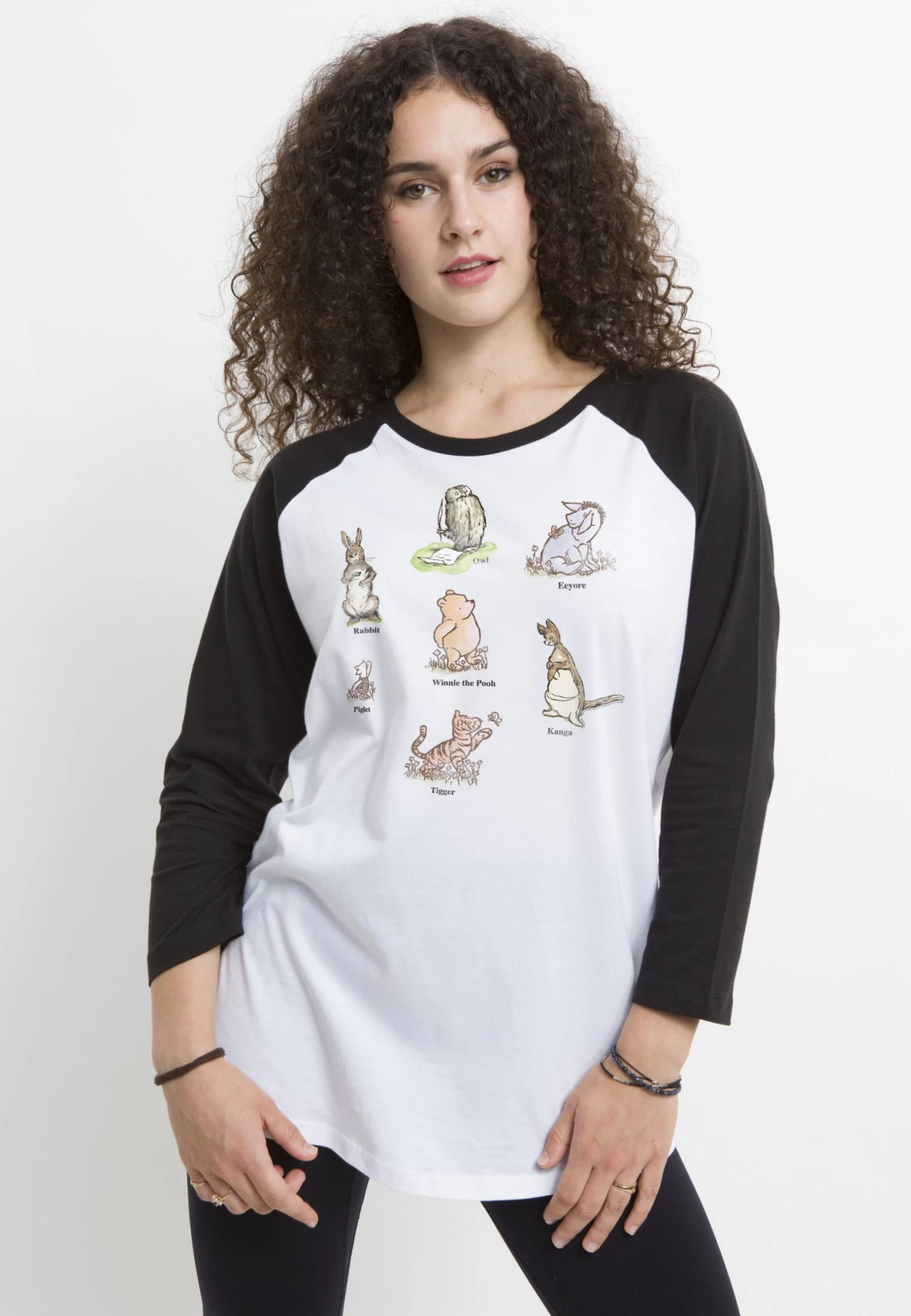 Disney Winnie The Pooh Poster - Longsleeve - White Black - Afbeelding 4