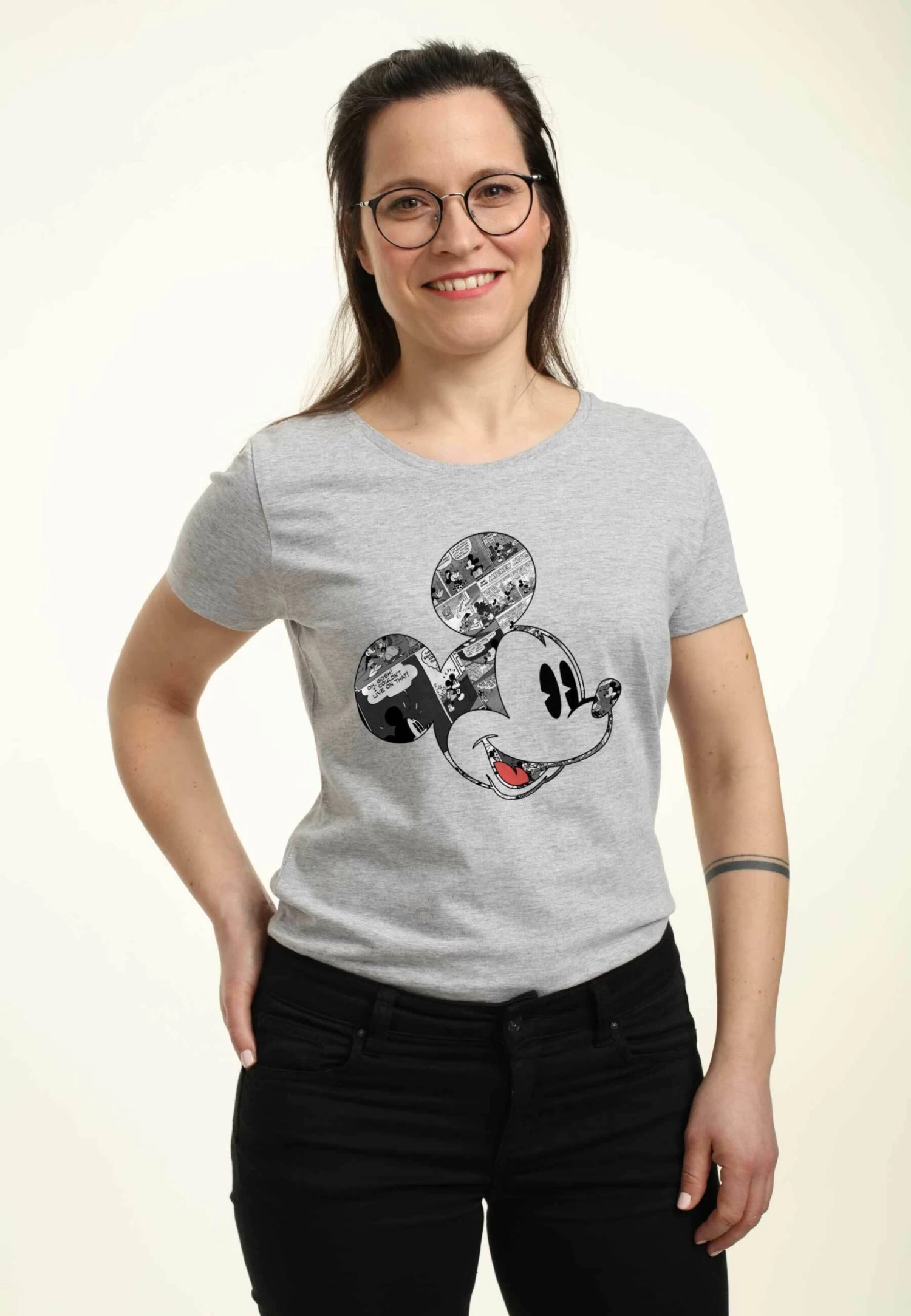 Disney Classic Mickey Comic Mouse - T-Shirt Print - Heather Grey - Afbeelding 3
