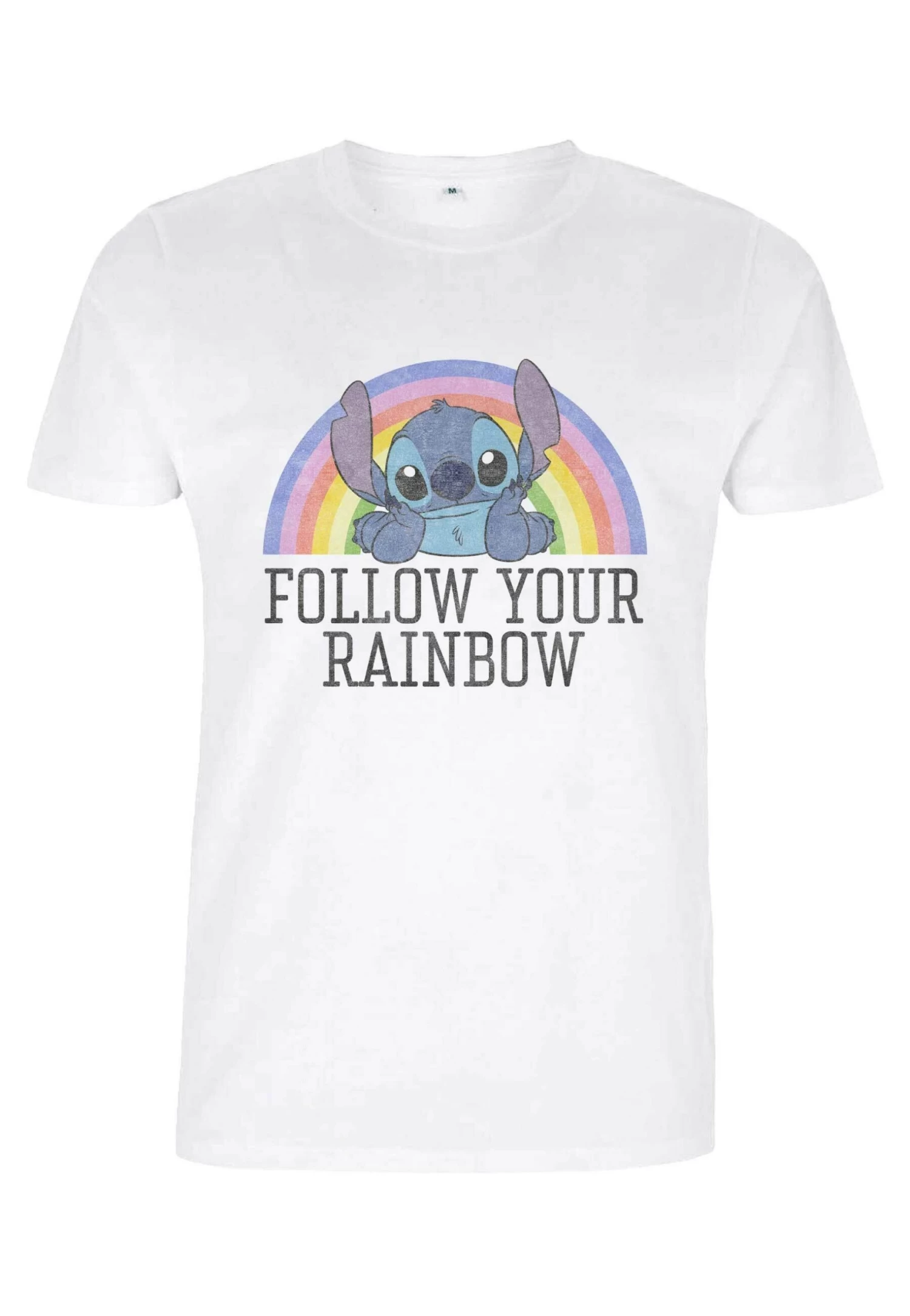Disney Lilo & Stitch Stitch Rainbow - T-Shirt Print - White
