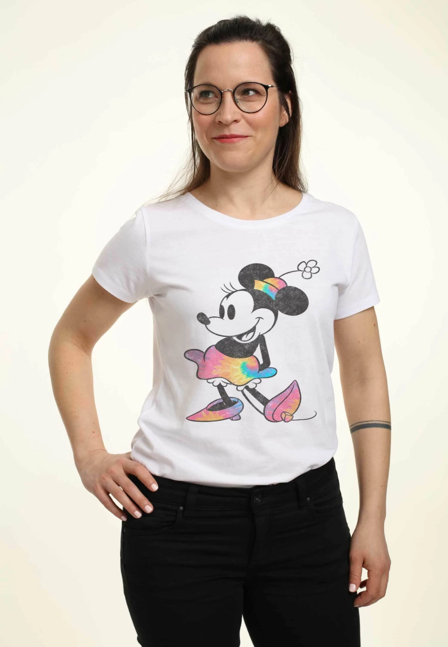 Disney Mickey Classic Dye Minnie - T-Shirt Print - White - Afbeelding 3