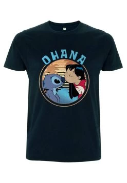 Disney Lilo Stitch And Ohana - T-Shirt Print - Navy Blue