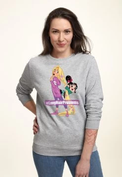 Disney Wreck-It Ralph 2 Long Hair Rapunzel Vanellope - Sweater - Heather Grey