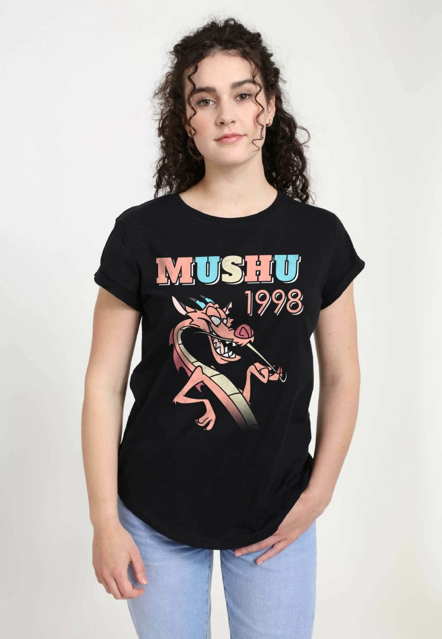 Disney Mulan 90S Mushu - T-Shirt Print - Black