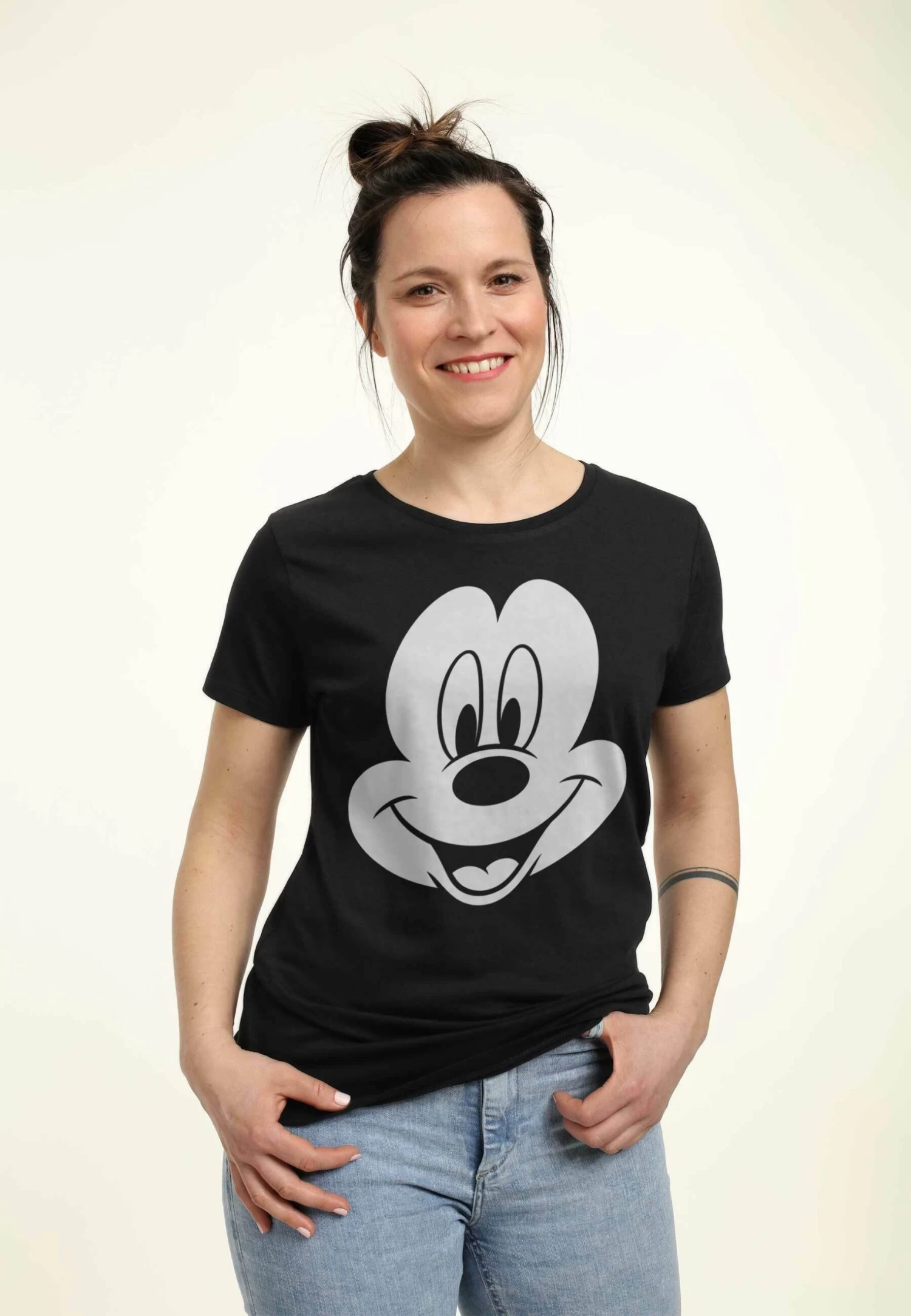 Disney Classic Mickey Big Face Mickey - T-Shirt Print - Black - Afbeelding 3