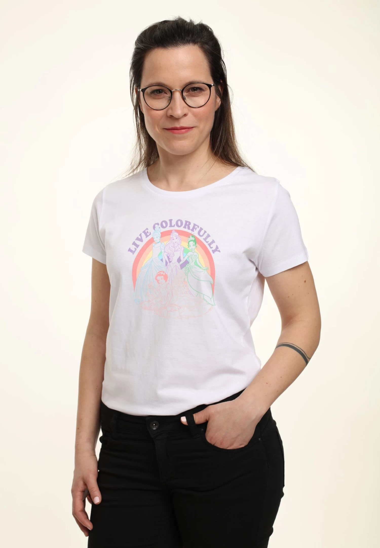 Disney Princesses Rainbow Princess - T-Shirt Print - White - Afbeelding 4