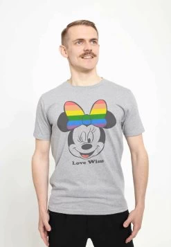 Disney Mickey Classic Love Wins Unisex - T-Shirt Print - Melange Grey