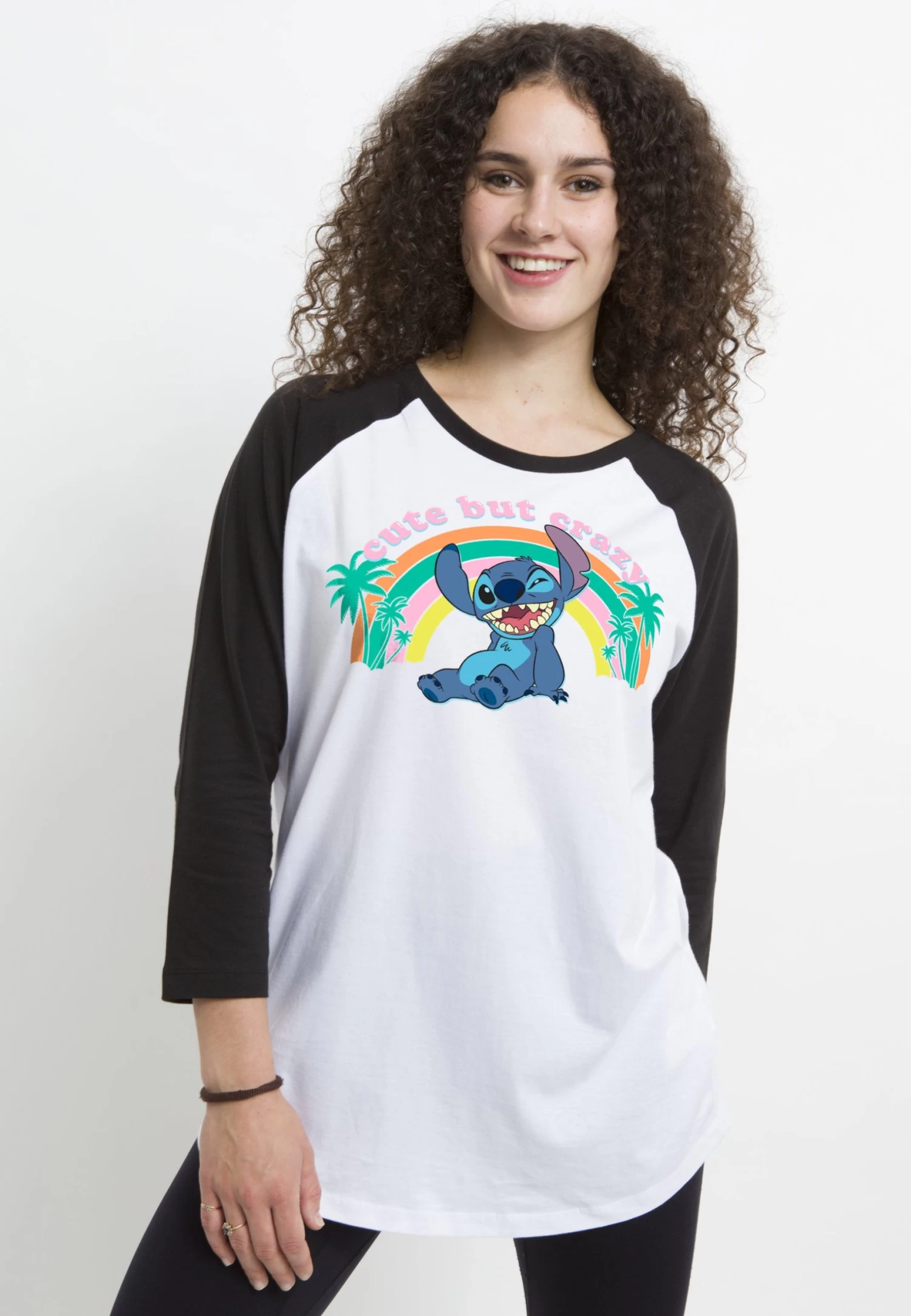 Disney Lilo & Stitch Kawaii Stitch - Longsleeve - White Black - Afbeelding 3