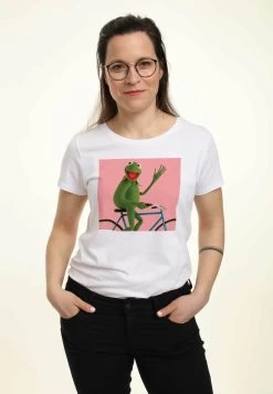 Disney Muppets Biking Kermit - T-Shirt Print - White