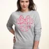 Disney Classic Mickey Minnie Hearts Fill - Sweater - Heather Grey